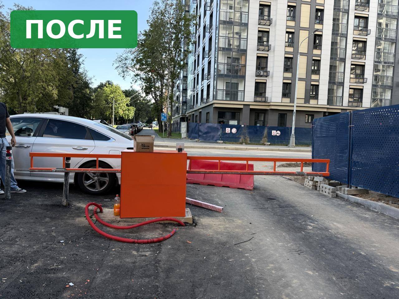 Шлагбаум после замены со стрелой в рабочем положении